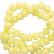 Abalorios de vidrio rondelle Facetados 8x6mm - Sunshine yellow-pearl shine coating